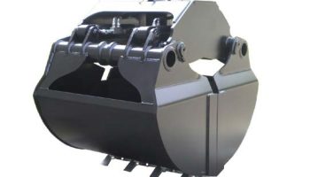 Clamshell bucket for loading ballast